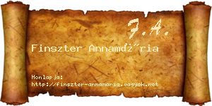 Finszter Annamária névjegykártya