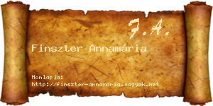 Finszter Annamária névjegykártya